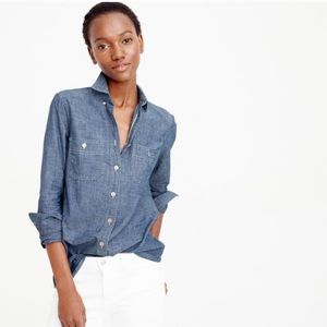 J.Crew “perfect shirt” chambray button up shirt